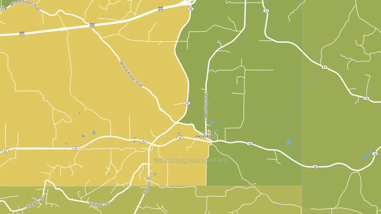 Owensburg, IN block-group voter-turnout map