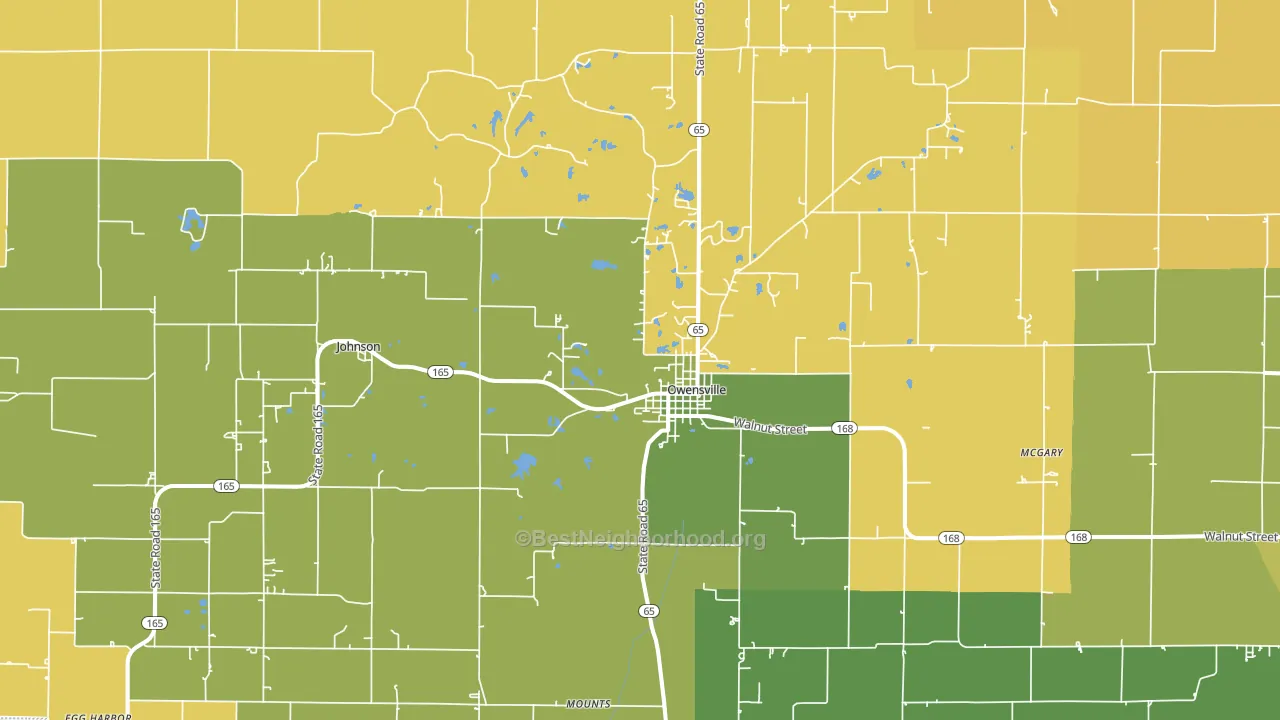 Owensville, IN block-group voter-turnout map