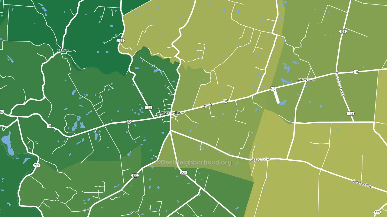 Owensville, OH block-group voter-turnout map
