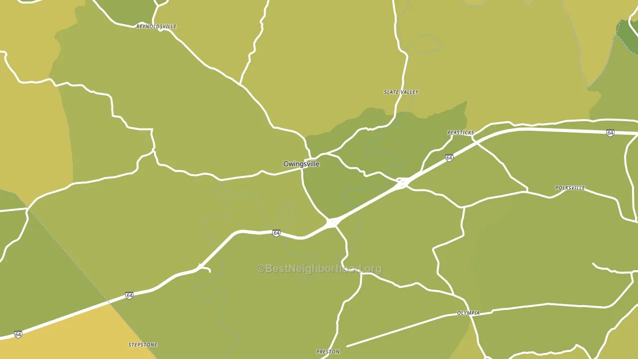 Owingsville, KY block-group voter-turnout map