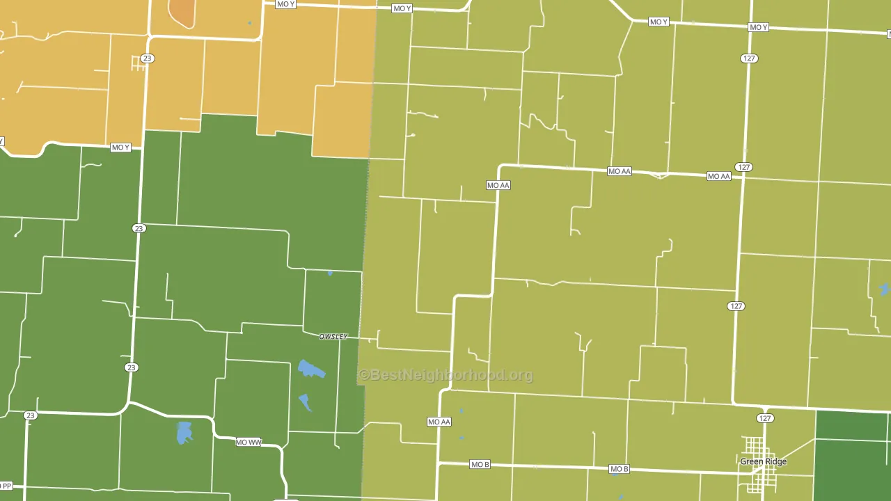 Owsley, MO block-group voter-turnout map