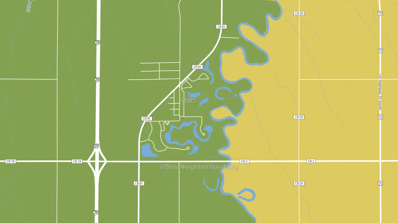 Oxbow, ND block-group voter-turnout map