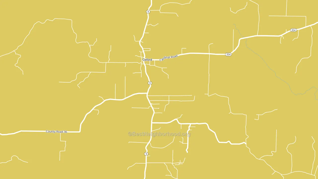 Oxford, AR block-group voter-turnout map
