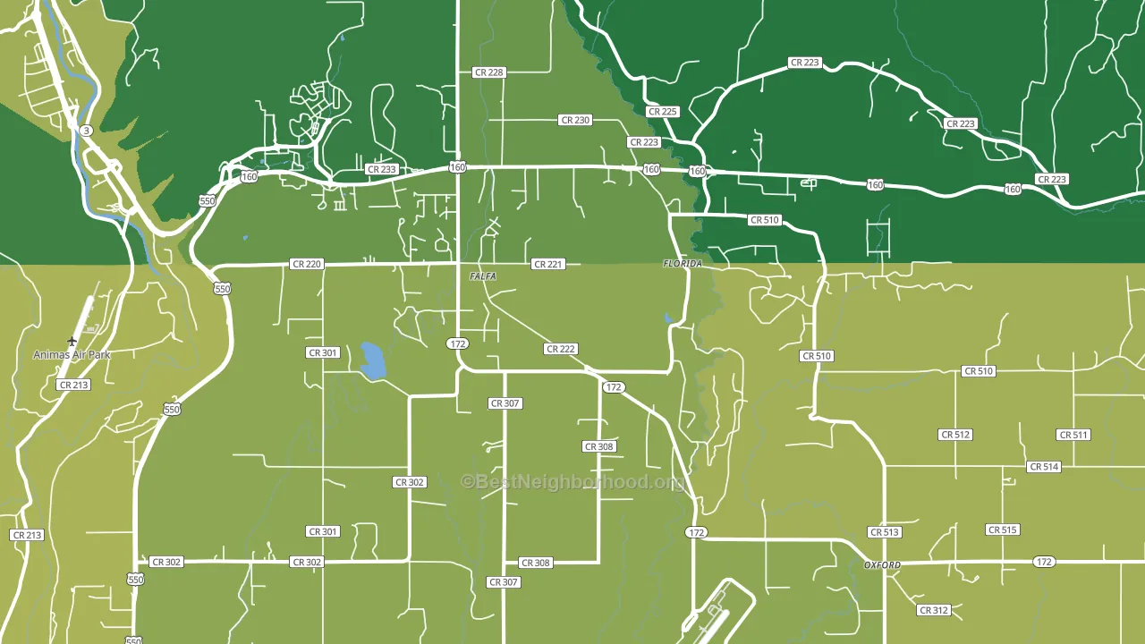 Oxford, CO block-group voter-turnout map