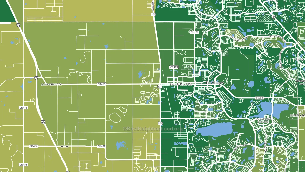 Oxford, FL block-group voter-turnout map