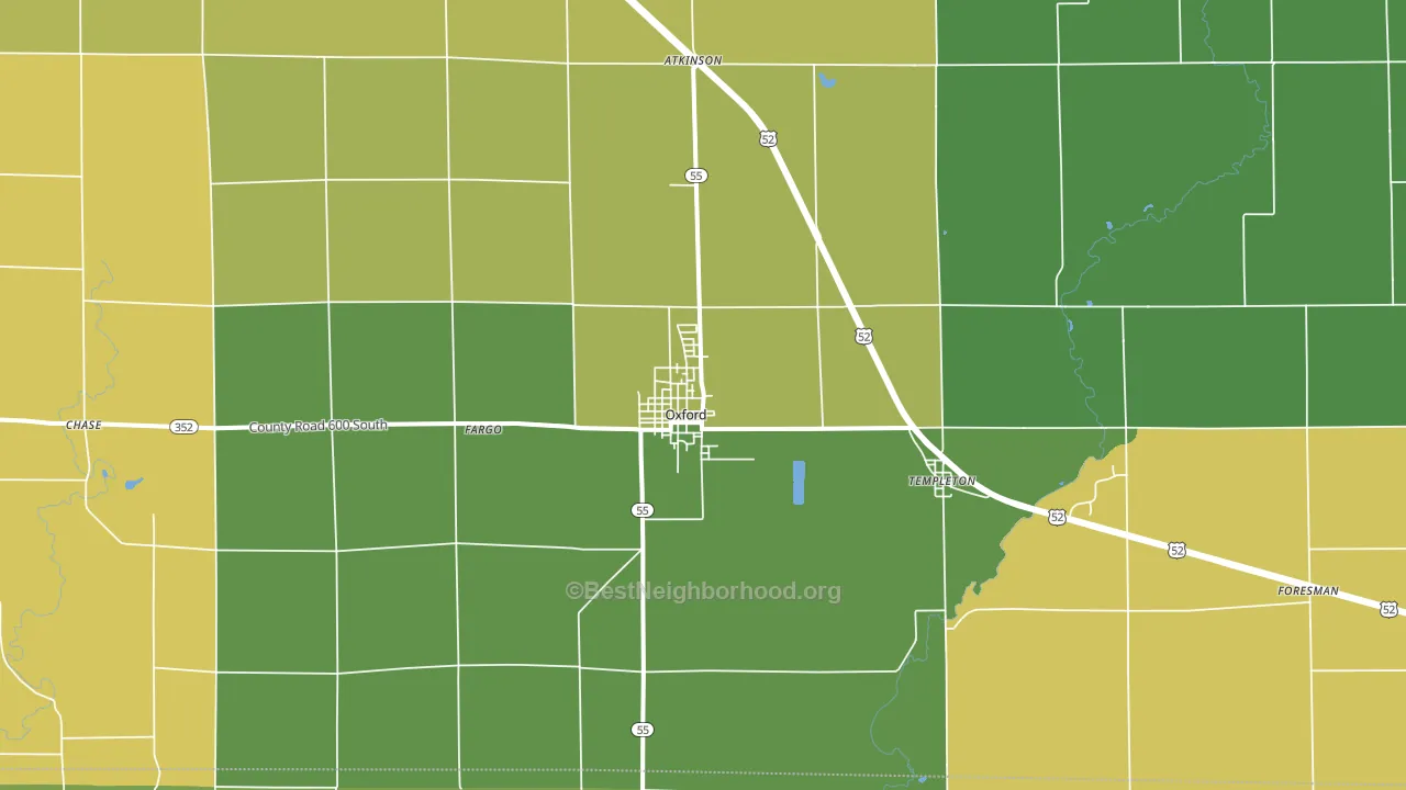 Oxford, IN block-group voter-turnout map
