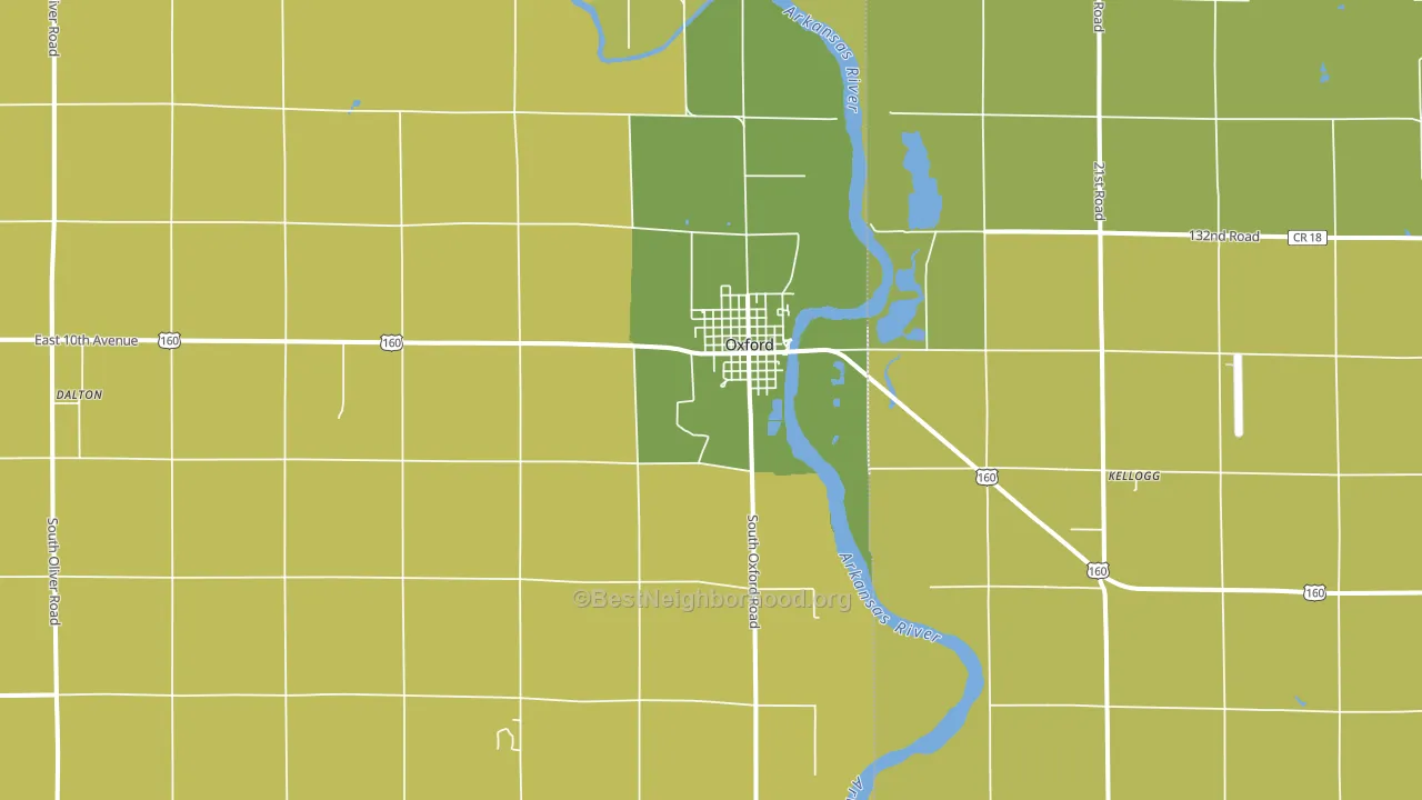 Oxford, KS block-group voter-turnout map