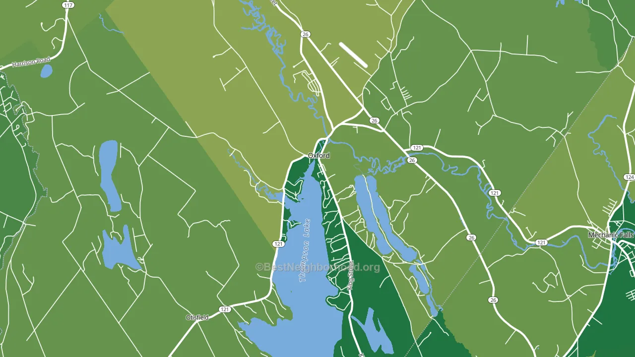Oxford, ME block-group voter-turnout map