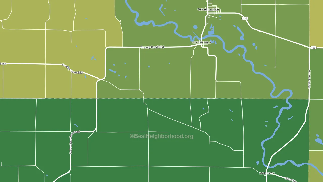 Oxford Mills, IA block-group voter-turnout map
