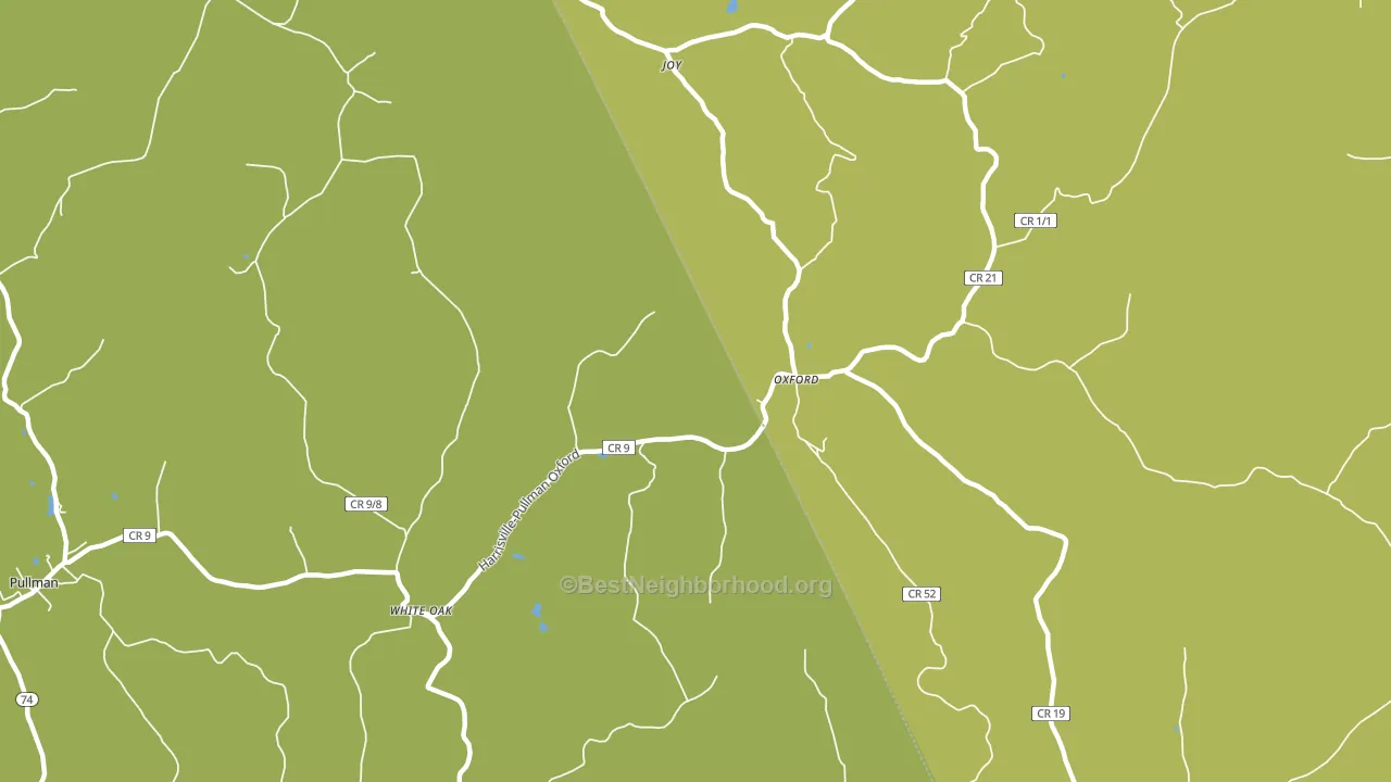 Oxford, WV block-group voter-turnout map