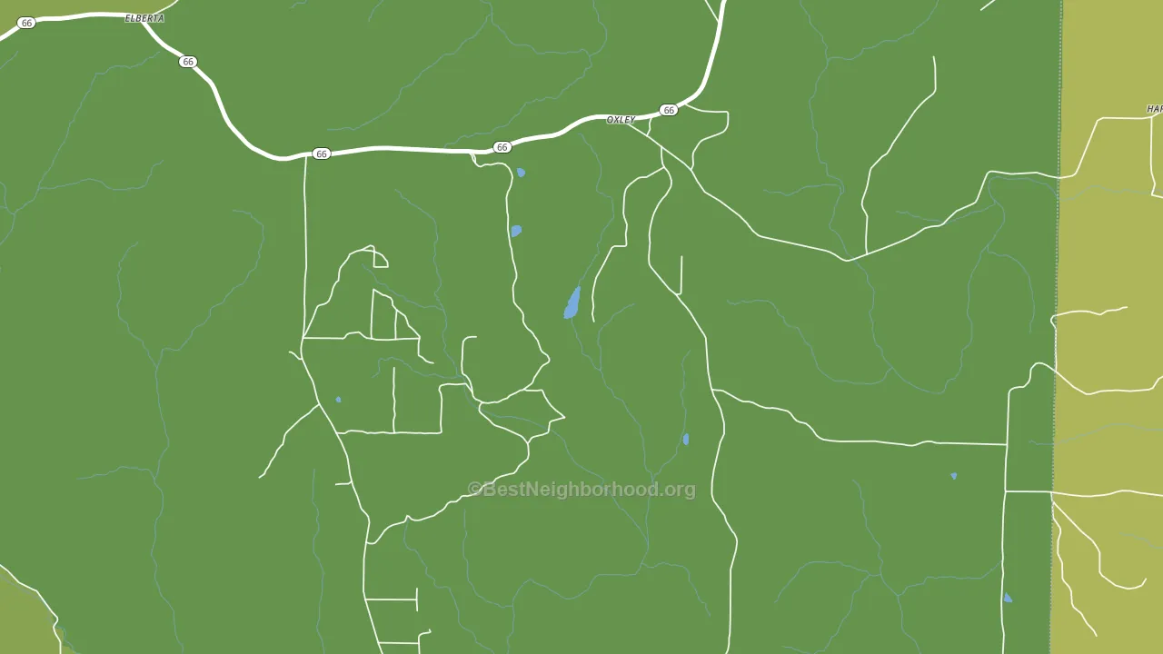 Oxley, AR block-group voter-turnout map