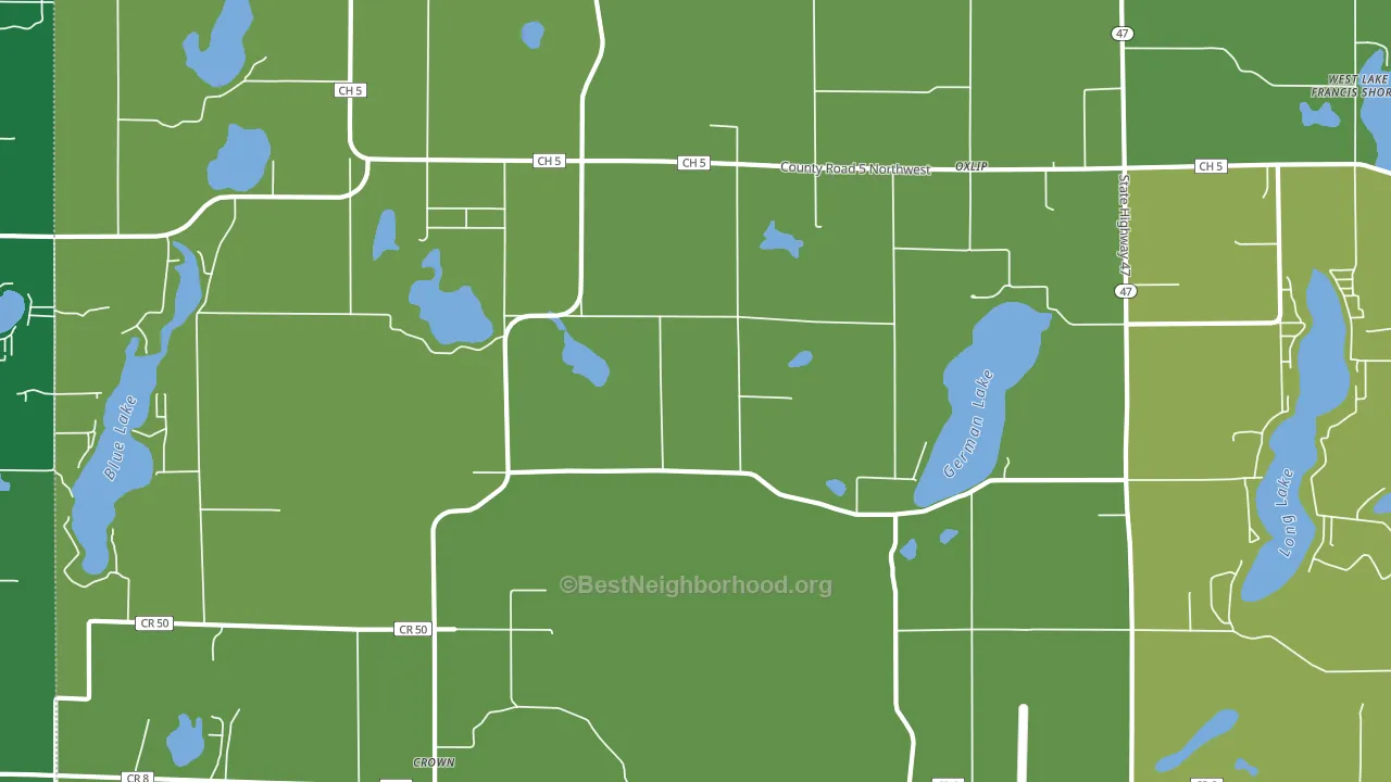 Oxlip, MN block-group voter-turnout map