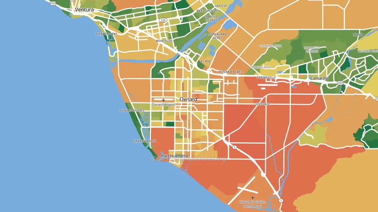 Oxnard, CA block-group voter-turnout map