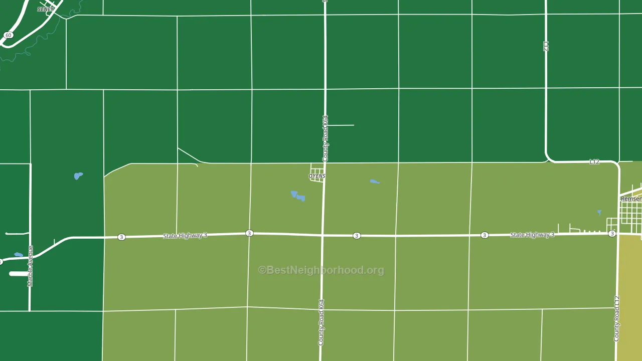 Oyens, IA block-group voter-turnout map