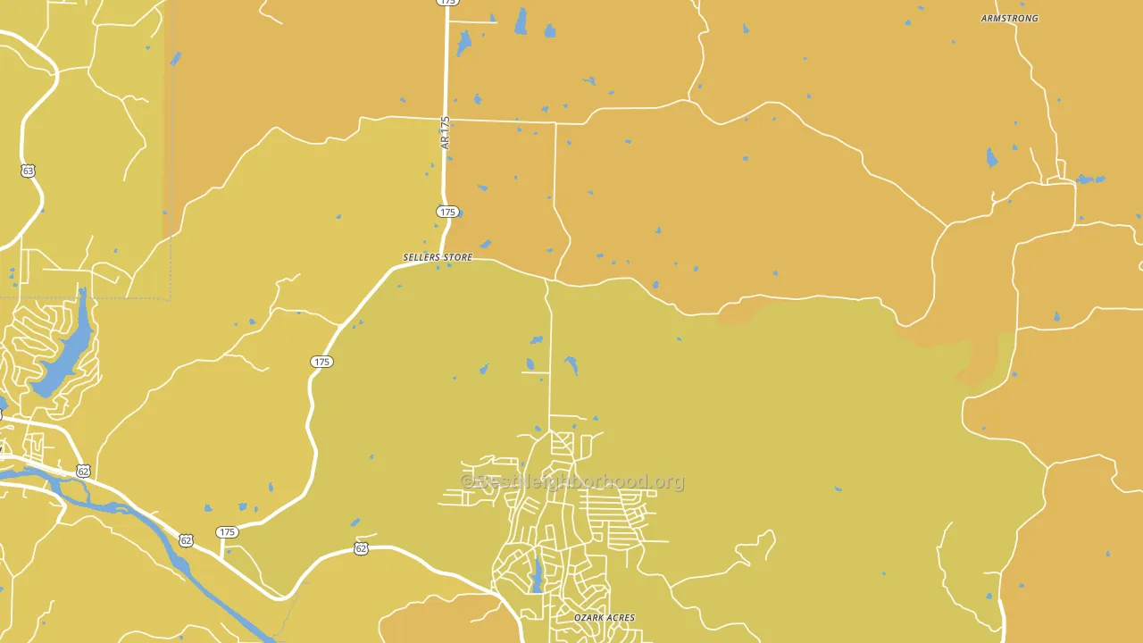 Ozark Acres, AR block-group voter-turnout map