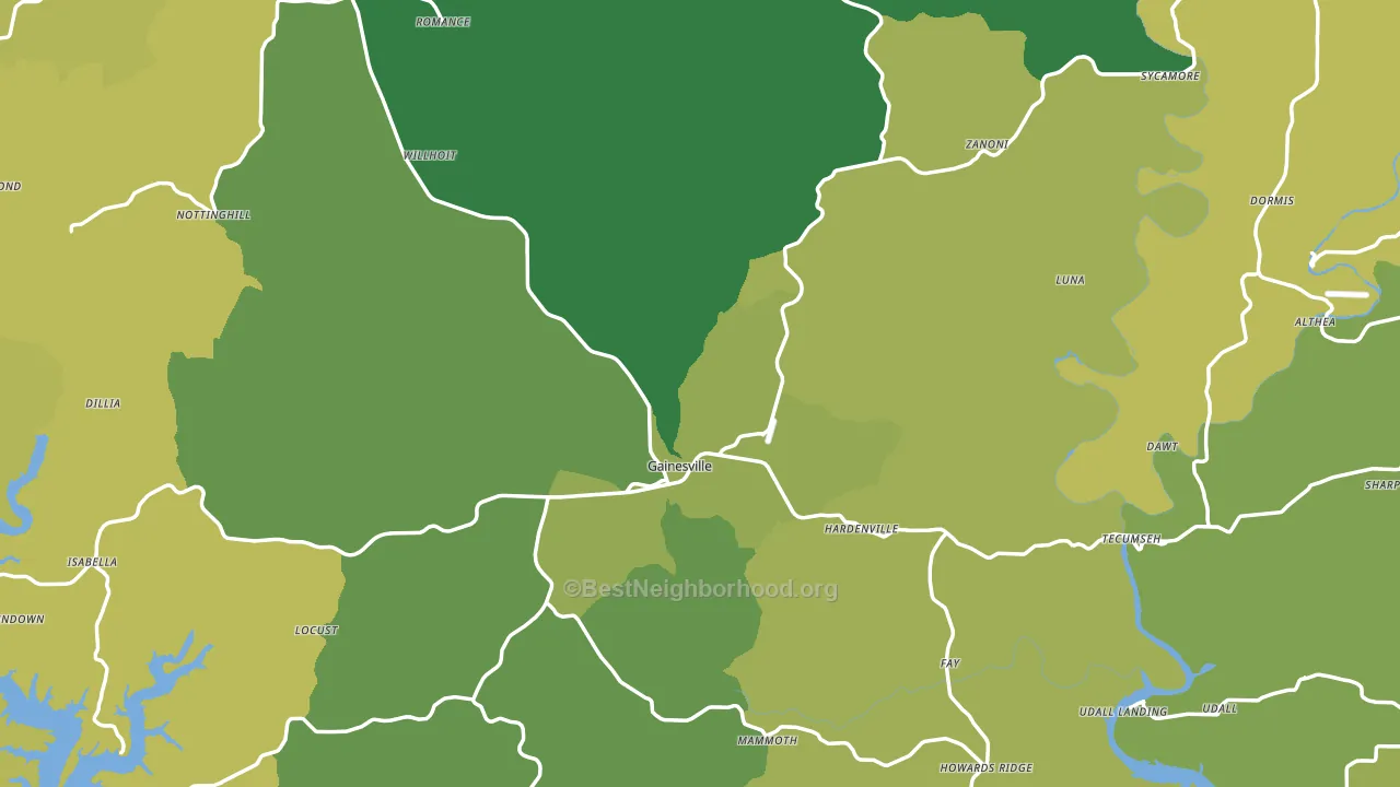 Ozark County, MO block-group voter-turnout map