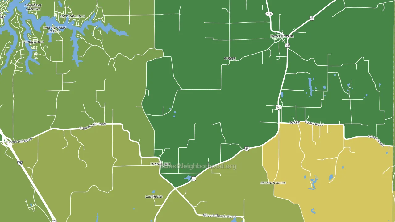 Ozark, IL block-group voter-turnout map