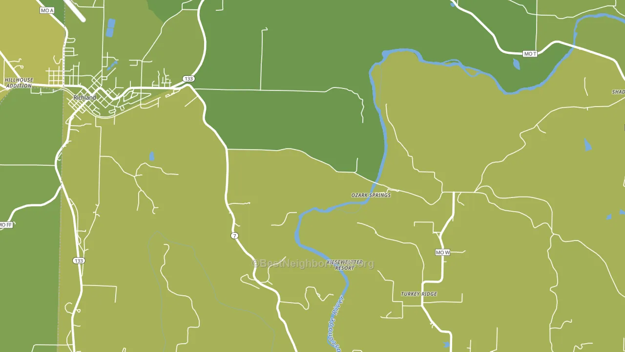 Ozark Springs, MO block-group voter-turnout map