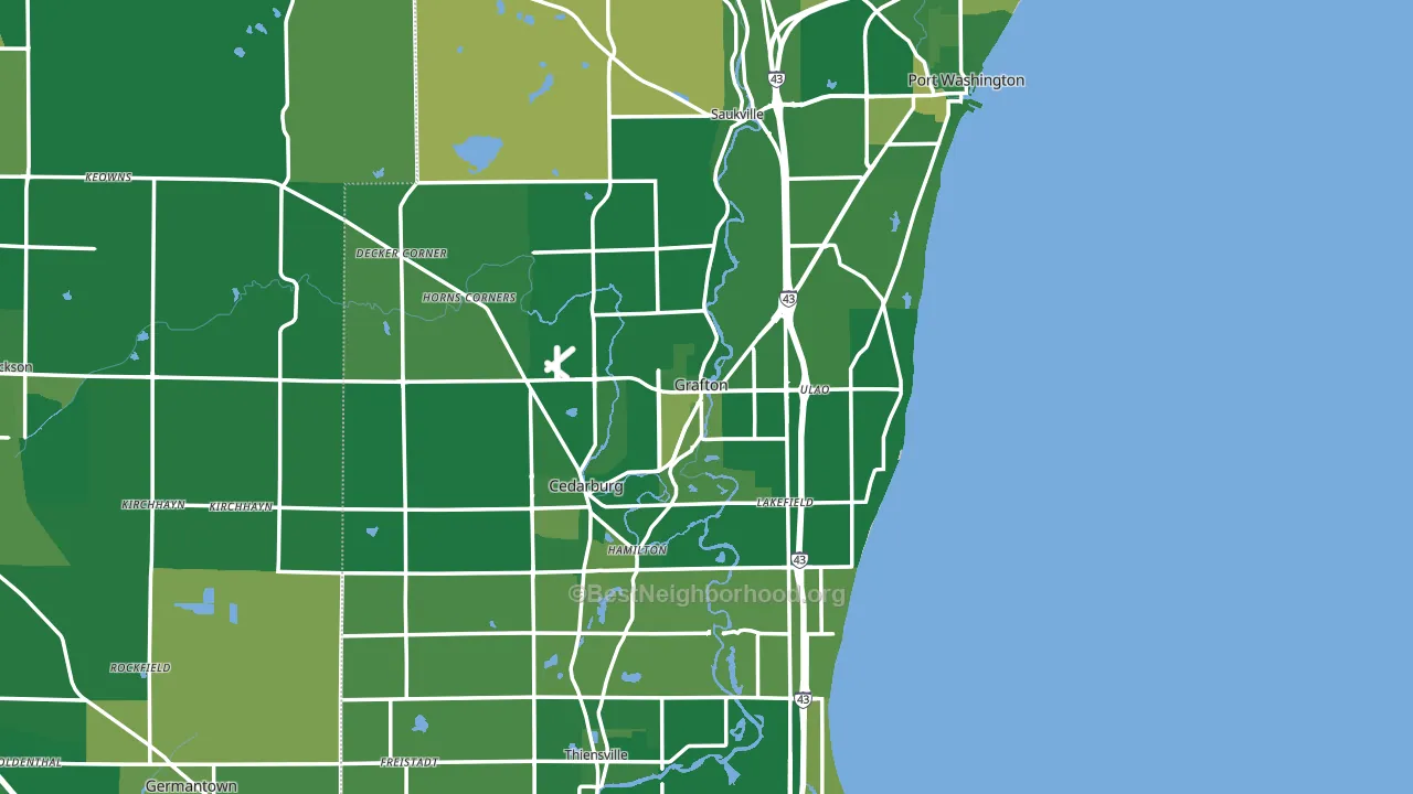 Ozaukee County, WI block-group voter-turnout map