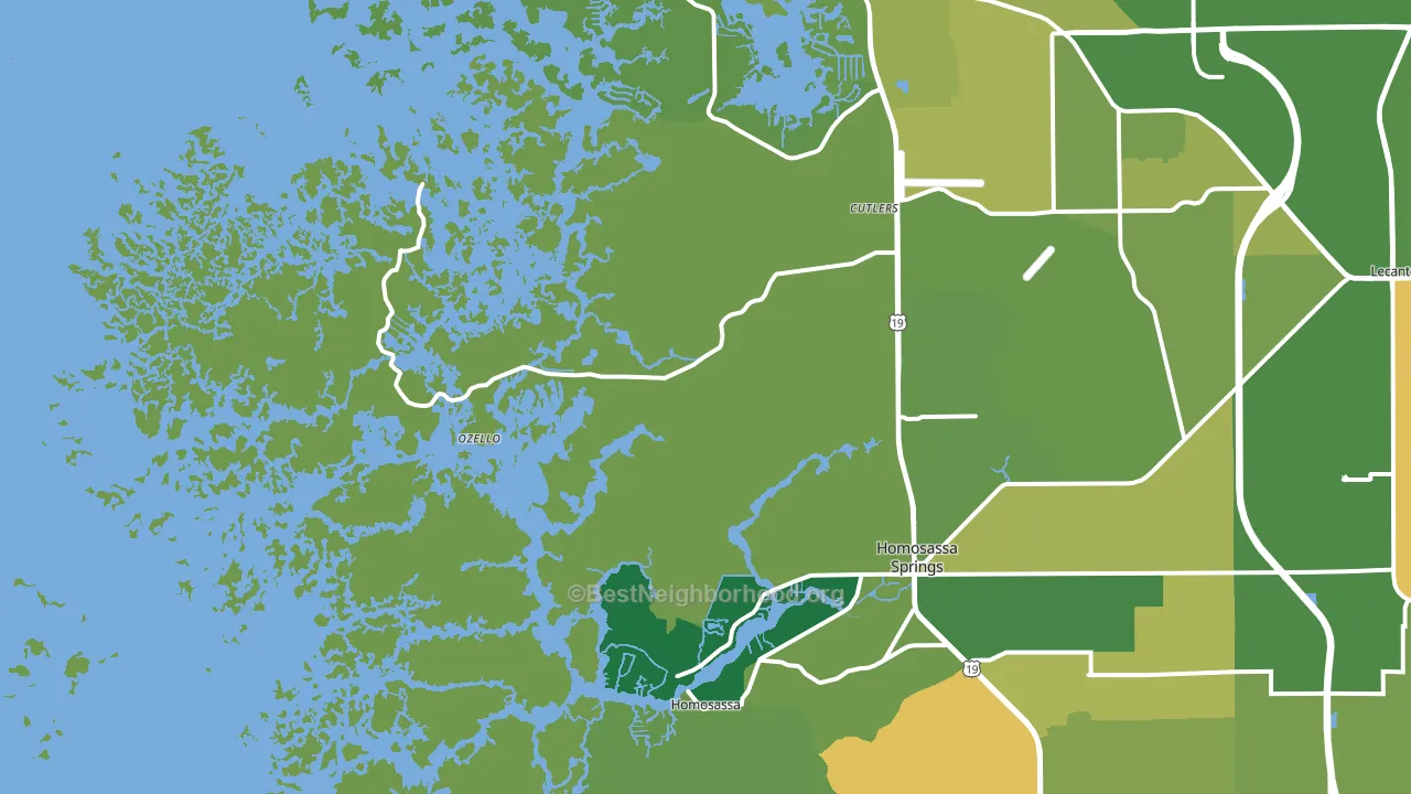 Ozello, FL block-group voter-turnout map