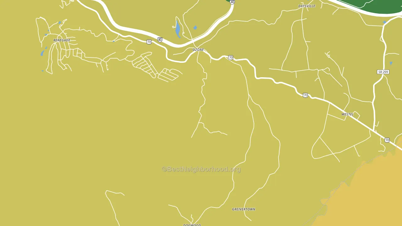 Ozone, TN block-group voter-turnout map