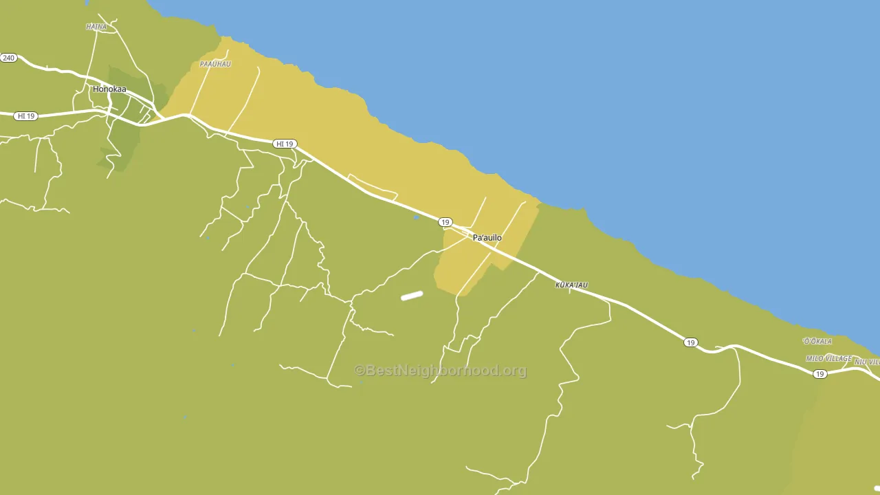 Paauilo, HI block-group voter-turnout map