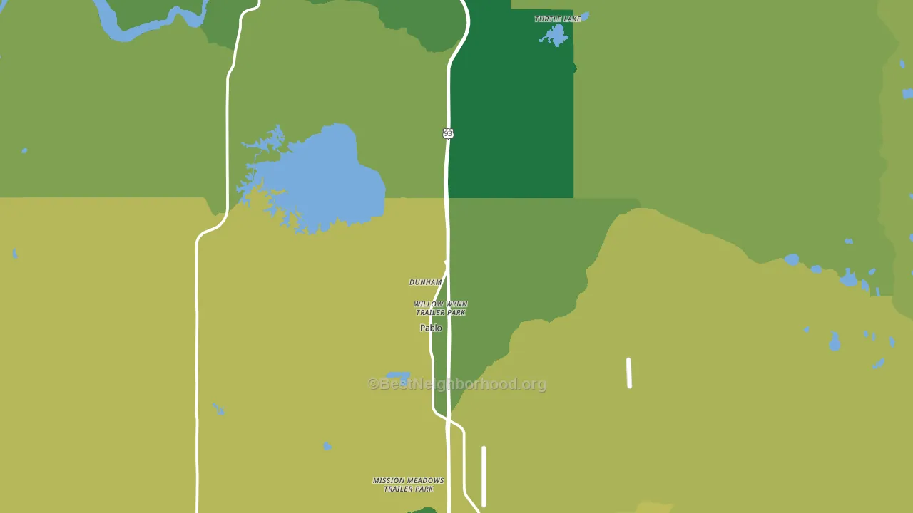 Pablo, MT block-group voter-turnout map