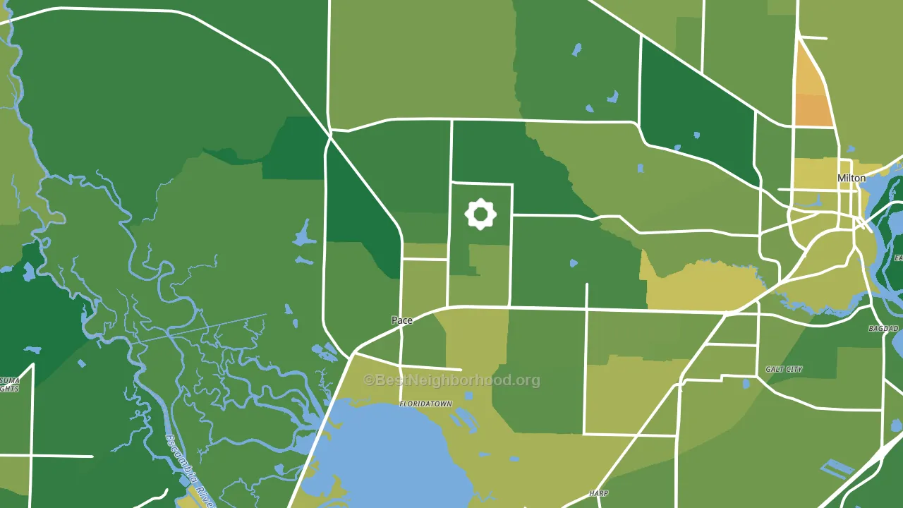 Pace, FL block-group voter-turnout map