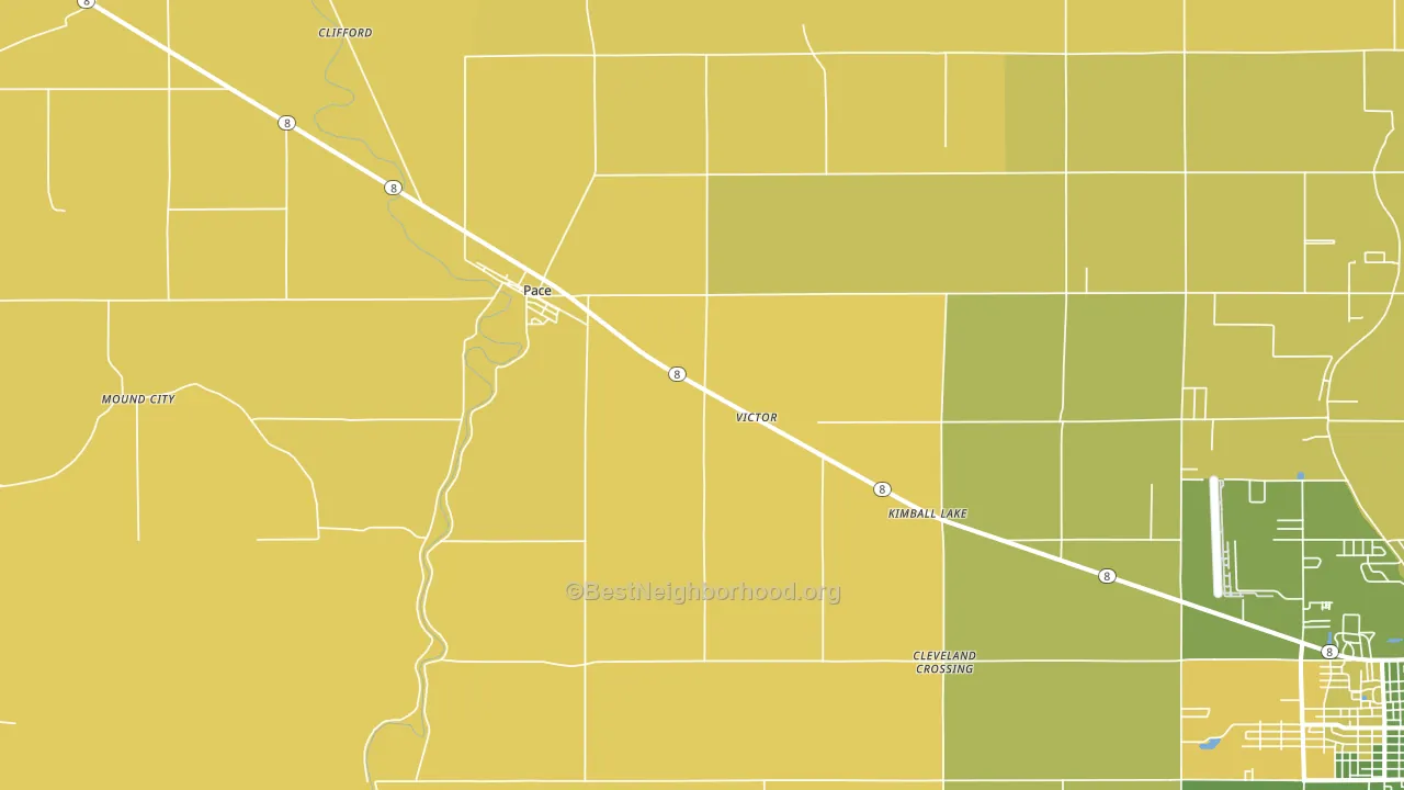Pace, MS block-group voter-turnout map