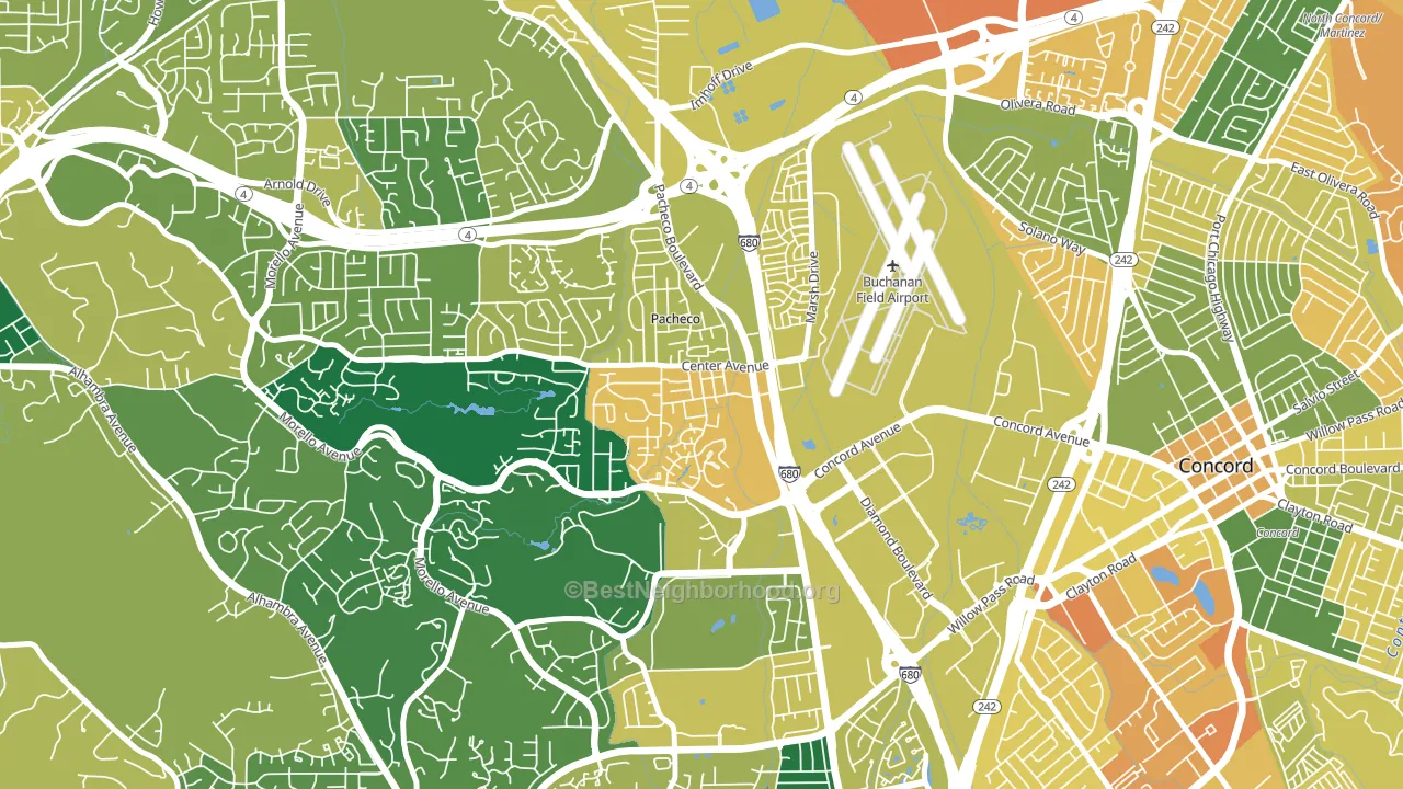 Pacheco-Martinez, Martinez, CA block-group voter-turnout map