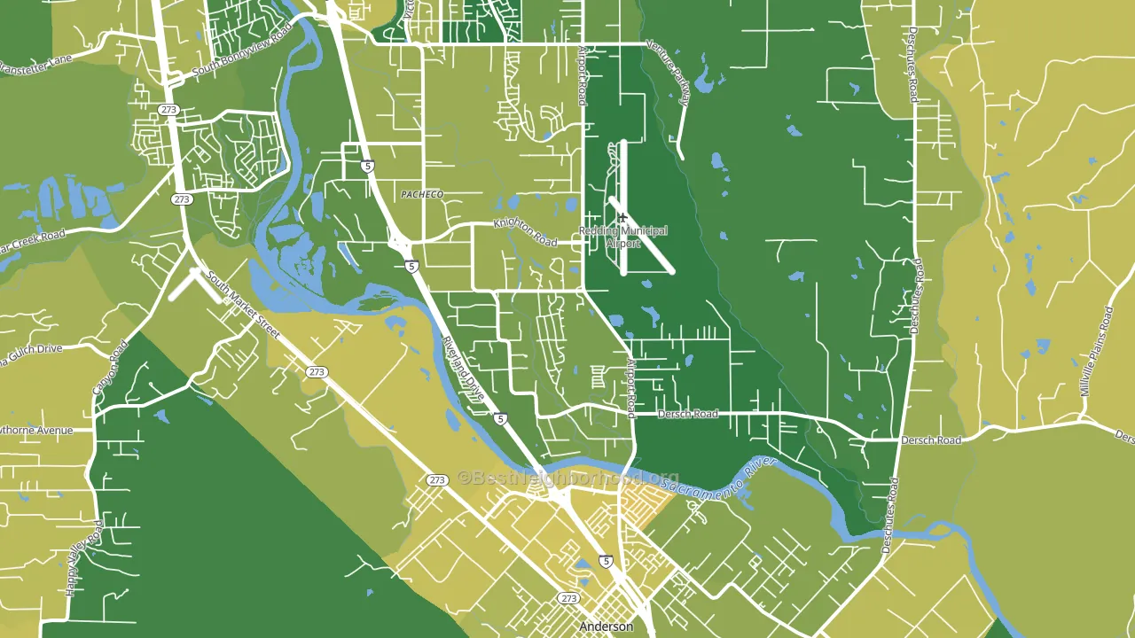 Pacheco, Redding, CA block-group voter-turnout map
