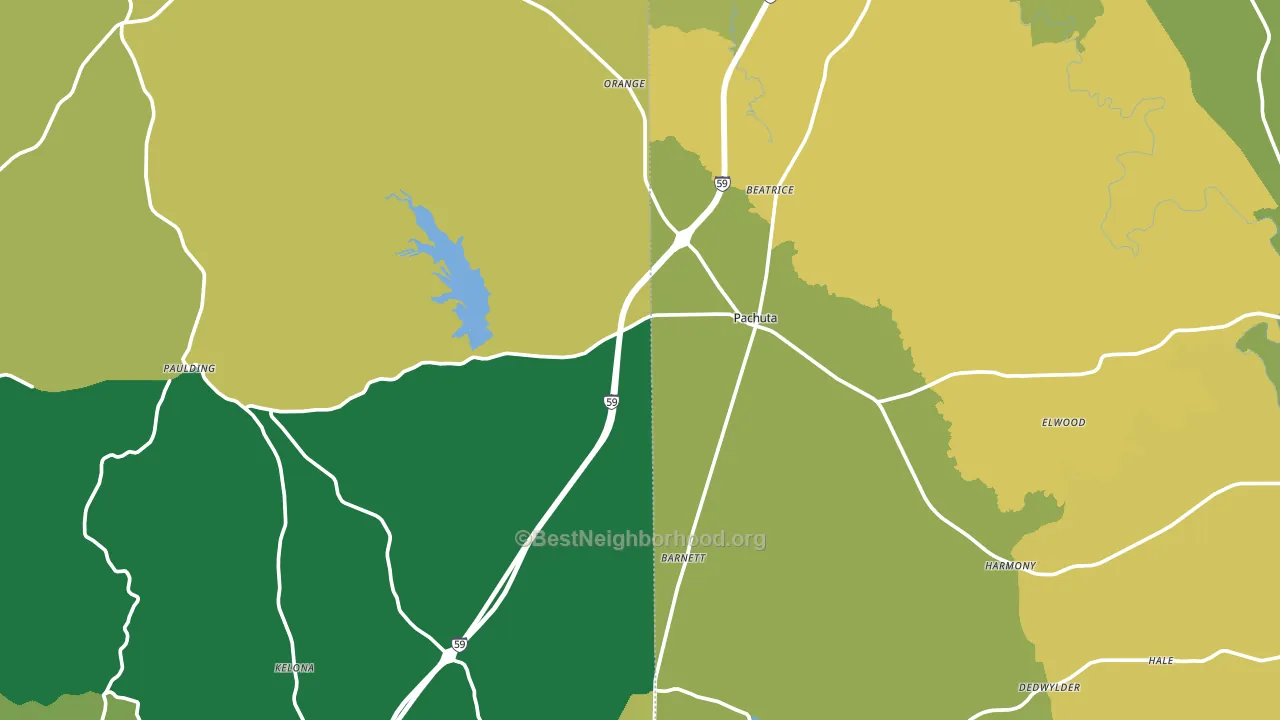 Pachuta, MS block-group voter-turnout map