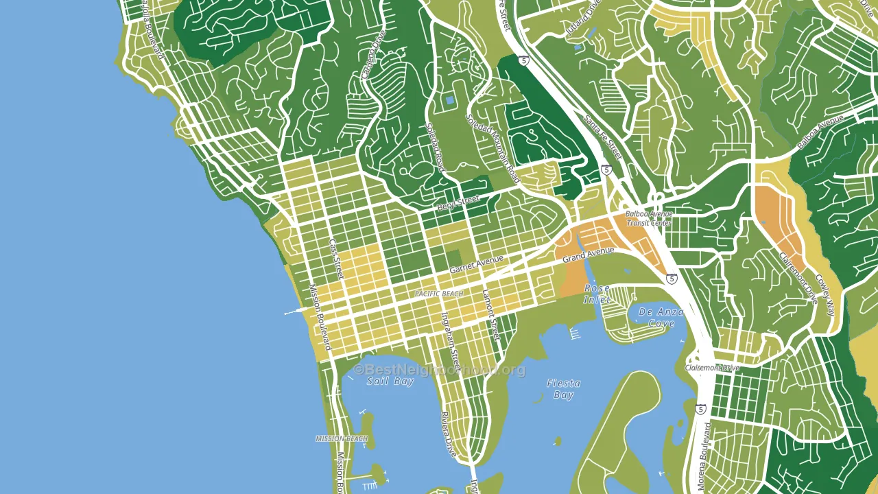 Pacific Beach, San Diego, CA block-group voter-turnout map