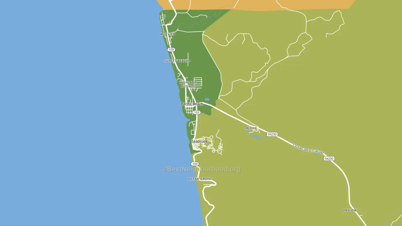 Pacific Beach, WA block-group voter-turnout map