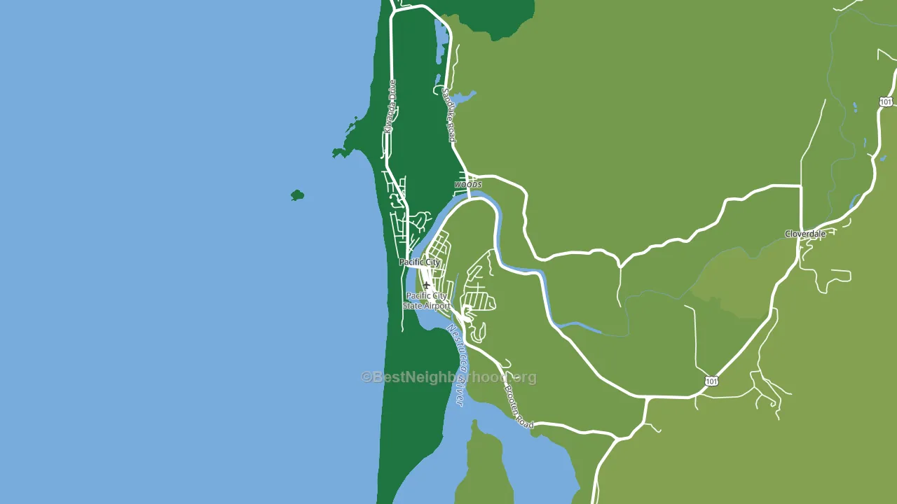 Pacific City, OR block-group voter-turnout map