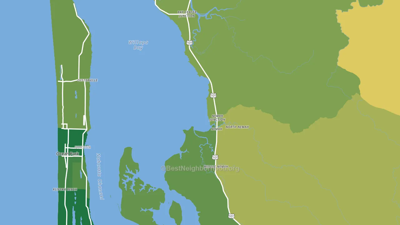 Pacific County, WA block-group voter-turnout map