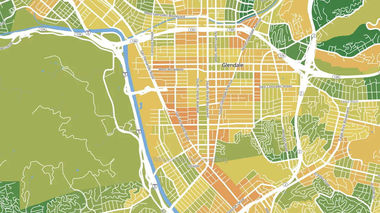 Pacific Edison, Glendale, CA block-group voter-turnout map