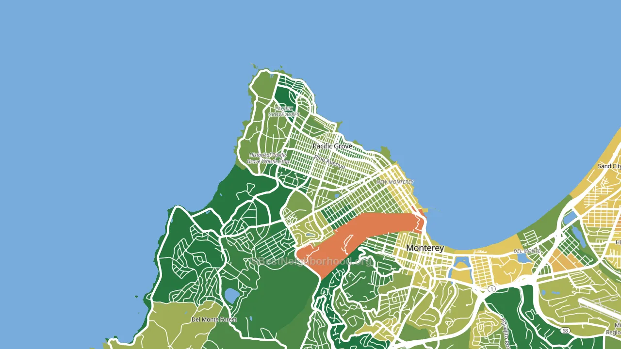 Pacific Grove, CA block-group voter-turnout map