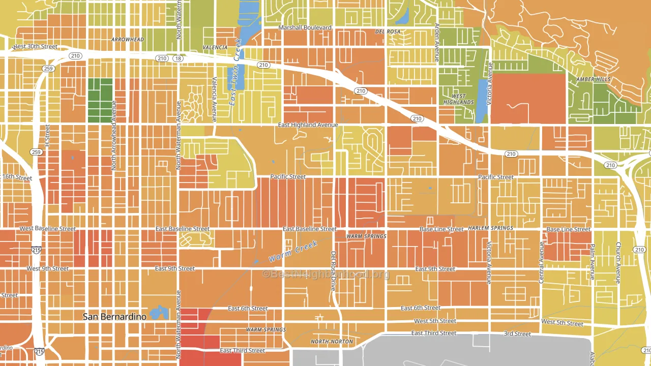 Pacific-Riverside, San Bernardino, CA block-group voter-turnout map