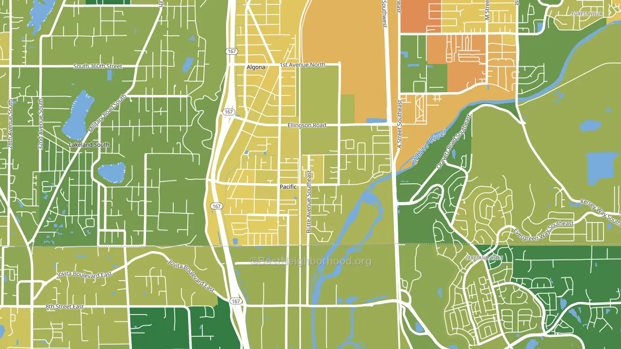 Pacific, WA block-group voter-turnout map