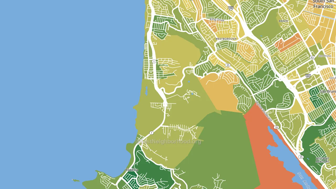 Pacifica, CA block-group voter-turnout map