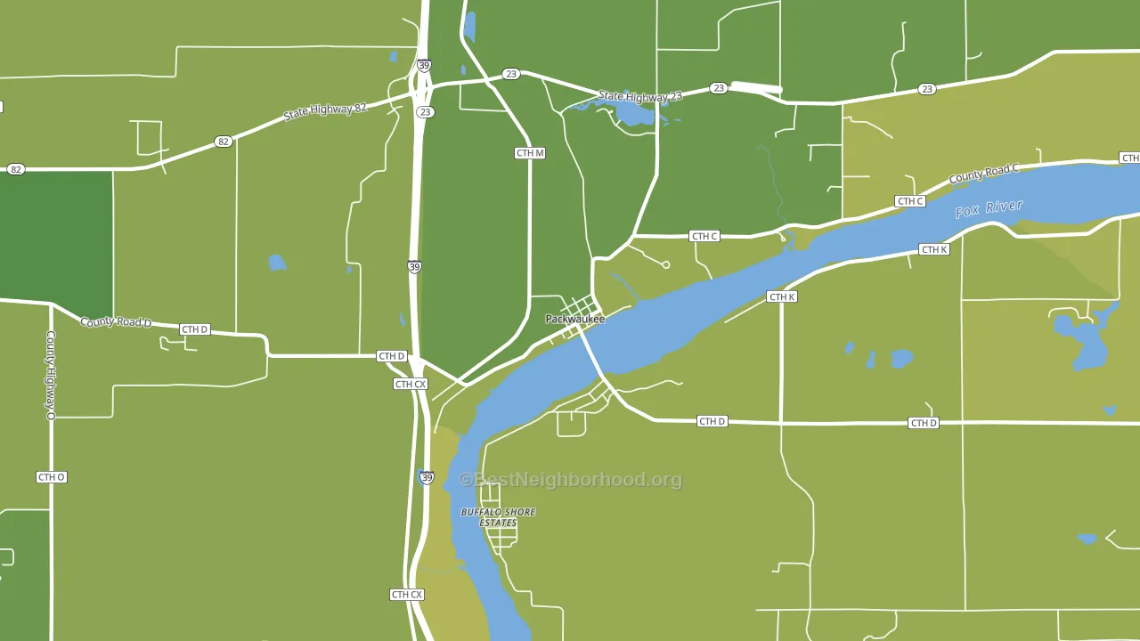 Packwaukee, WI block-group voter-turnout map