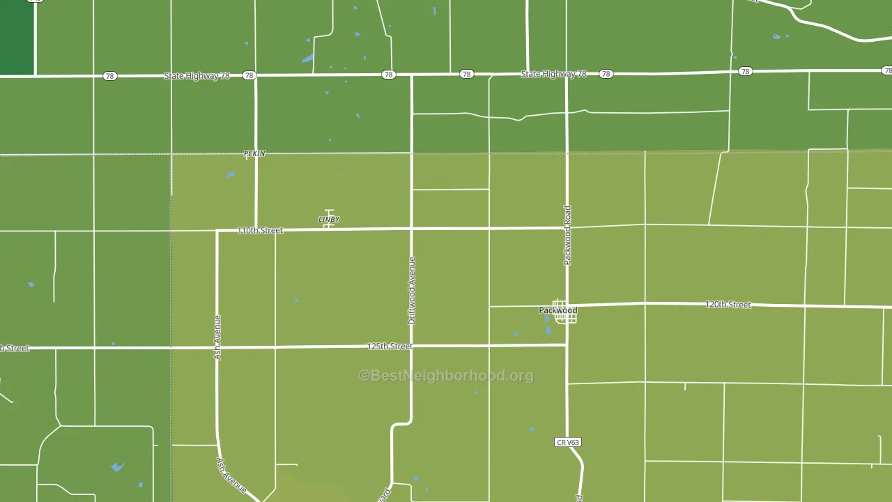 Packwood, IA block-group voter-turnout map
