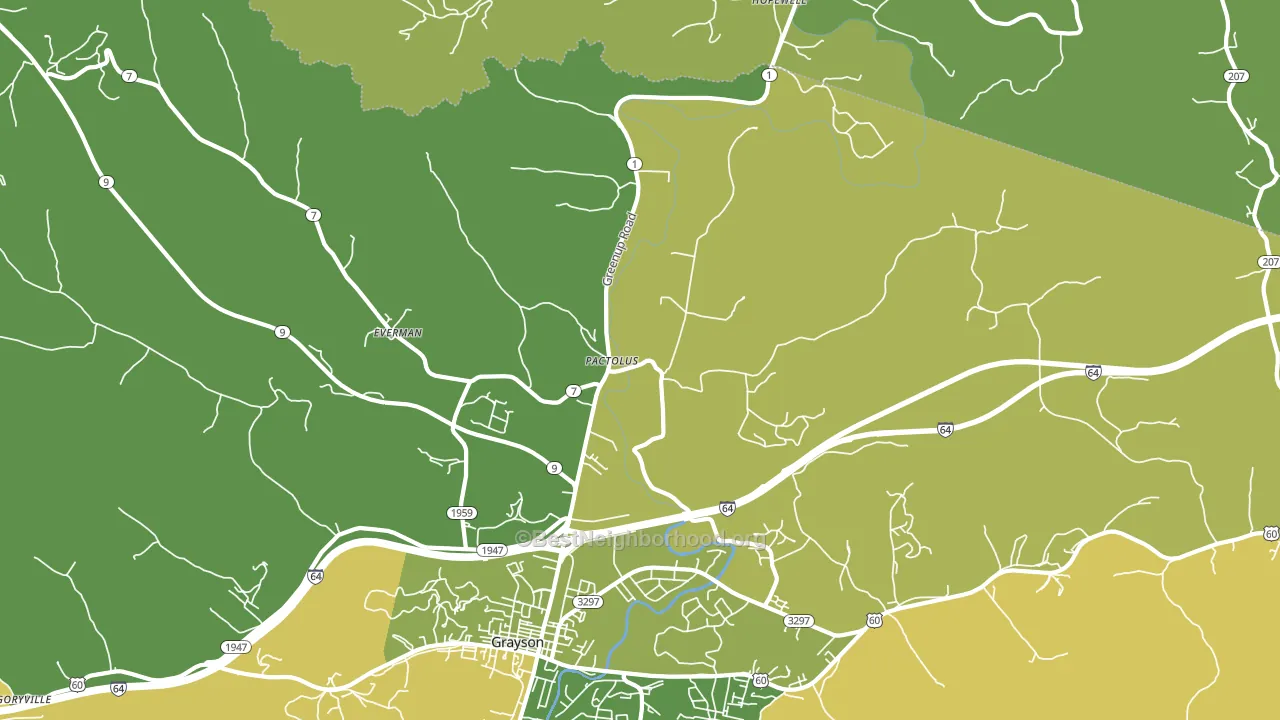 Pactolus, KY block-group voter-turnout map