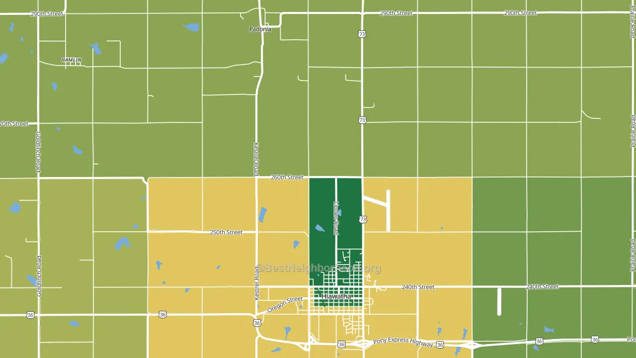 Padonia, KS block-group voter-turnout map