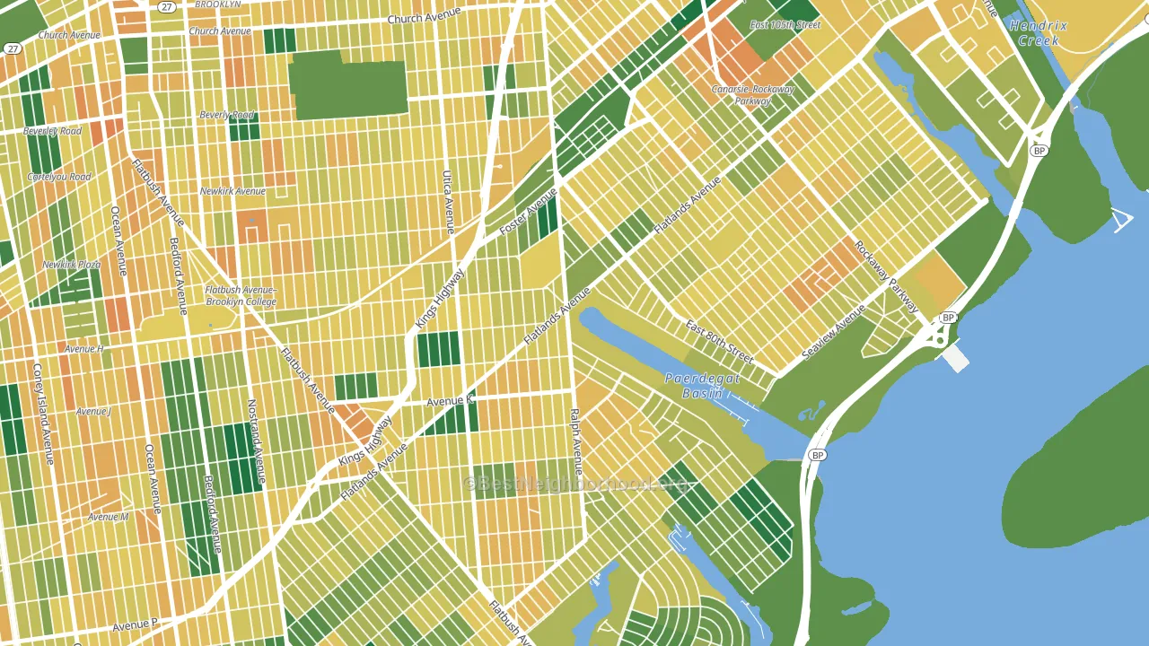 Paerdegat, Brooklyn, NY block-group voter-turnout map