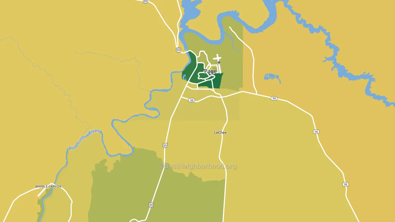 Page, AZ block-group voter-turnout map