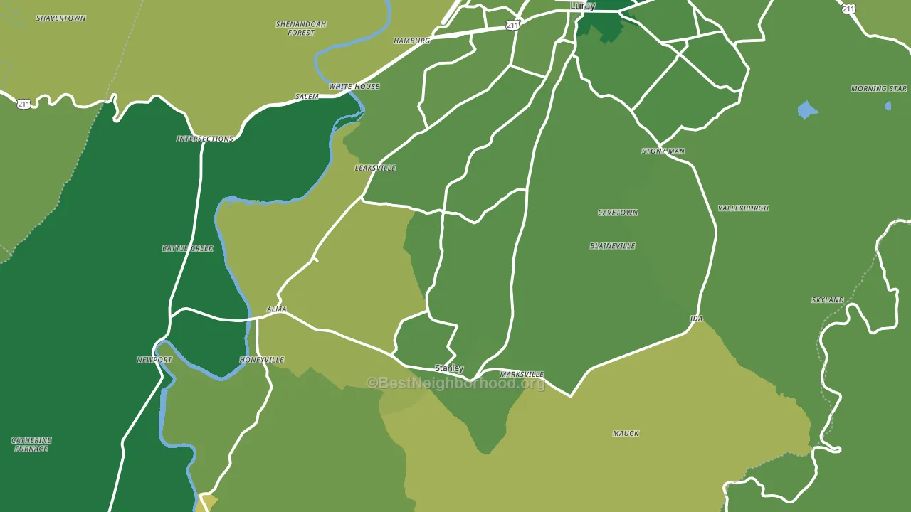 Page County, VA block-group voter-turnout map