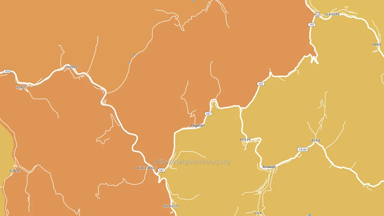 Pageton, WV block-group voter-turnout map