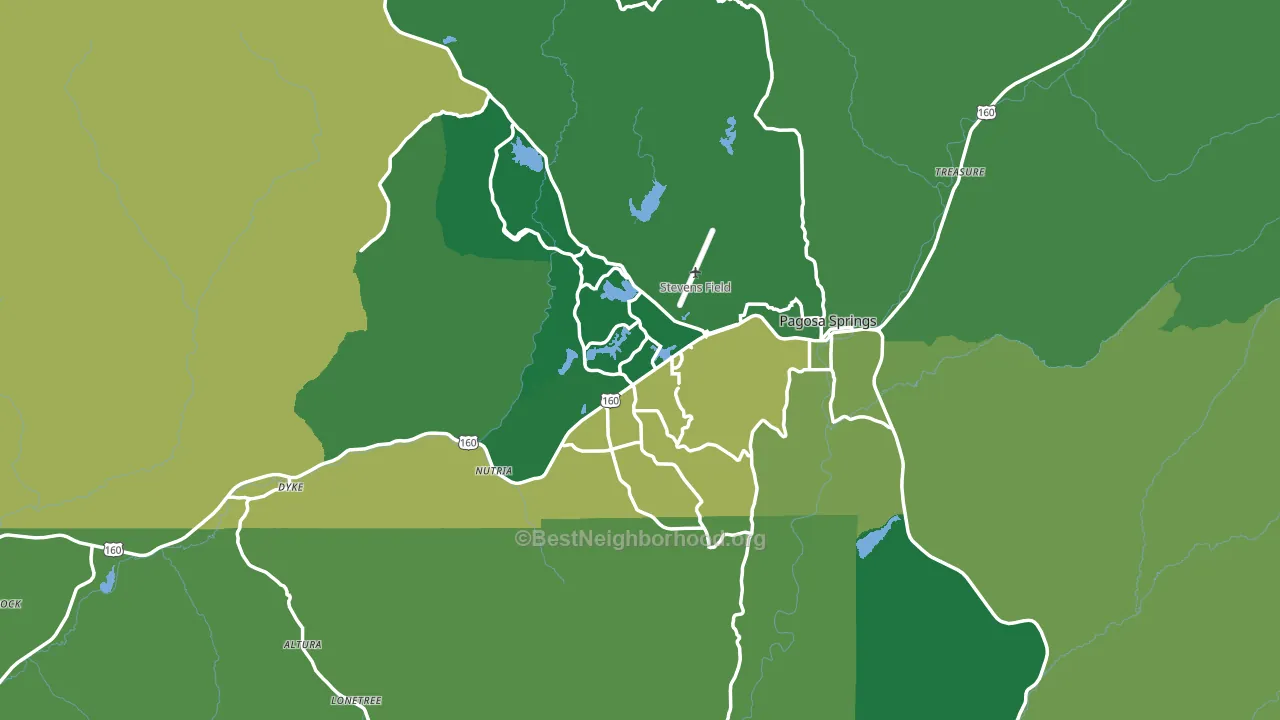 Pagosa Springs, CO block-group voter-turnout map
